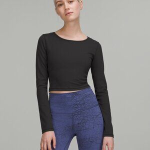 Lulu Lemon Wunder Train Black Cropped Top